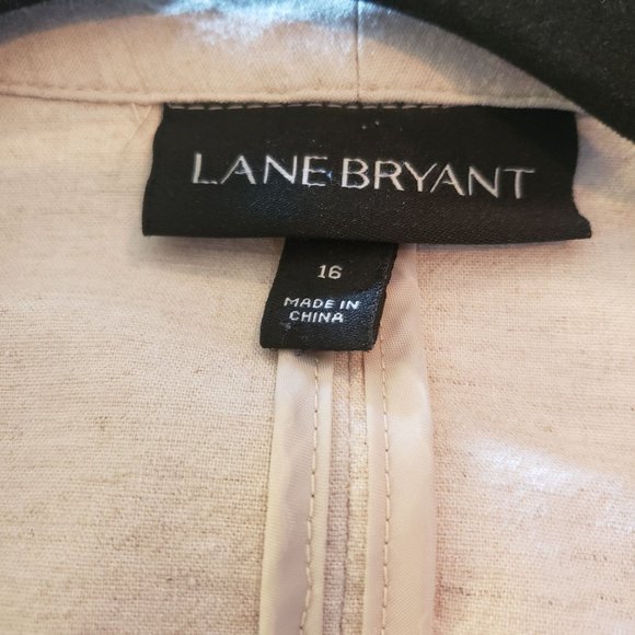 Lane Bryant Linen Blazer size 16 Oatmeal speckled - Picture 3 of 8
